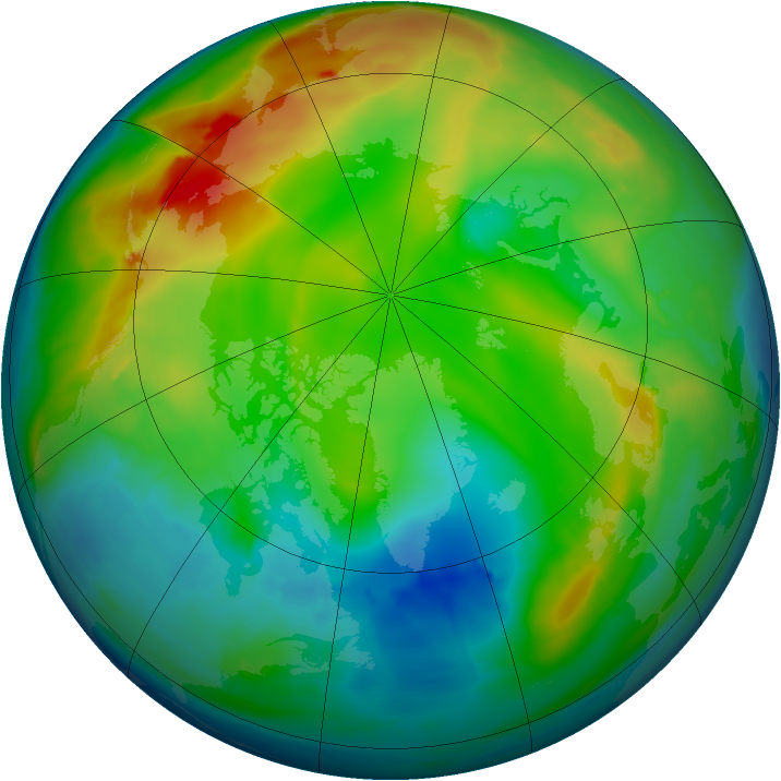 Arctic ozone map for 12 December 2014